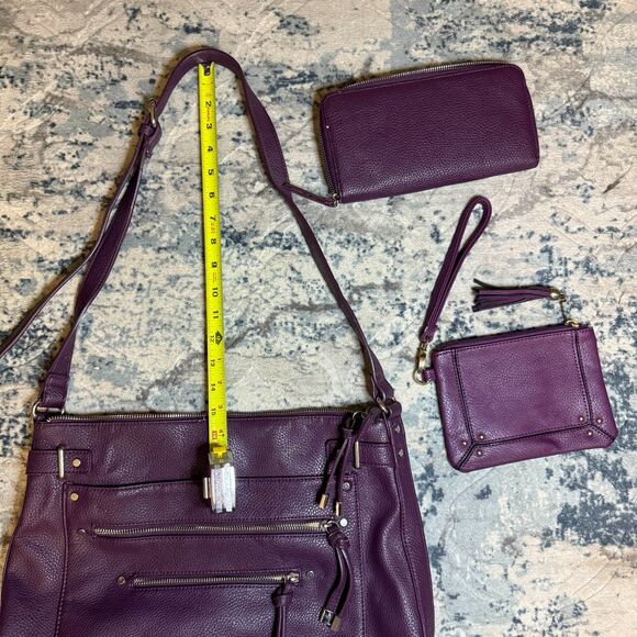 Purple Charming Charlie Purse Wallet Coin Pouch Clutch Set of Three - Picture 7 of 9